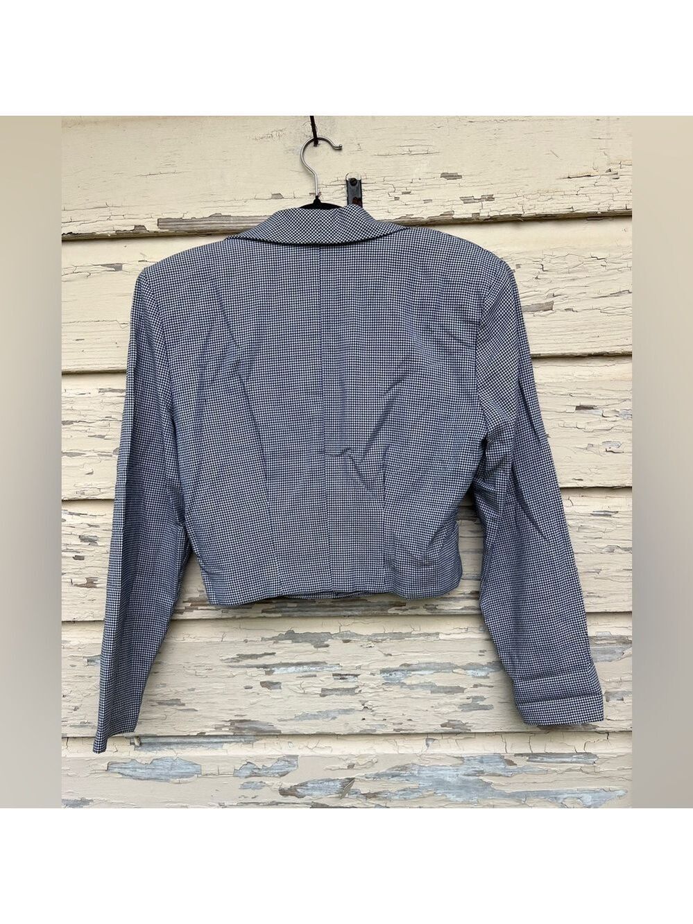 Vintage 80s Leslie Lucks Nautical Houndstooth Career Office Siren Blazer Jacket - Picture 8 of 8